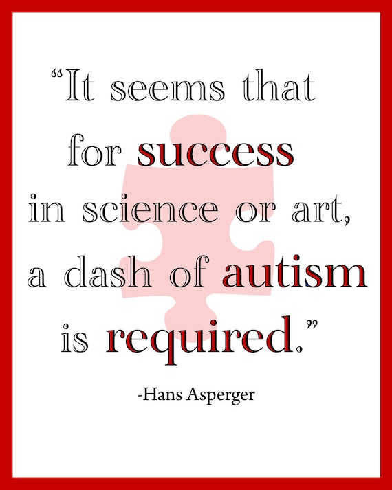 AUTISM Art  QUOTE - Sucess - Wall  Art Print - 8x10 - Children wall art