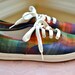 Vintage Striped Rainbow Keds Sneakers / 1980s Sneakers