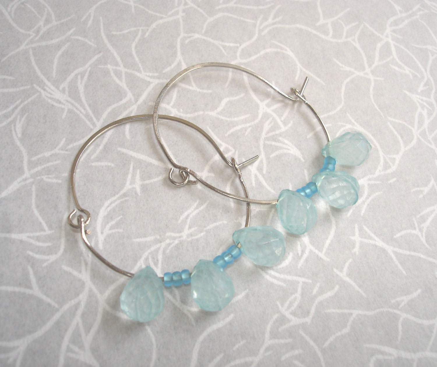 AQUA HALF HOOPS earrings