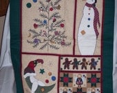Quilted  Country winter wall hanging