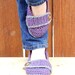Stormy weather crocheted slippers, booties, shoes, socks with a button strap.
