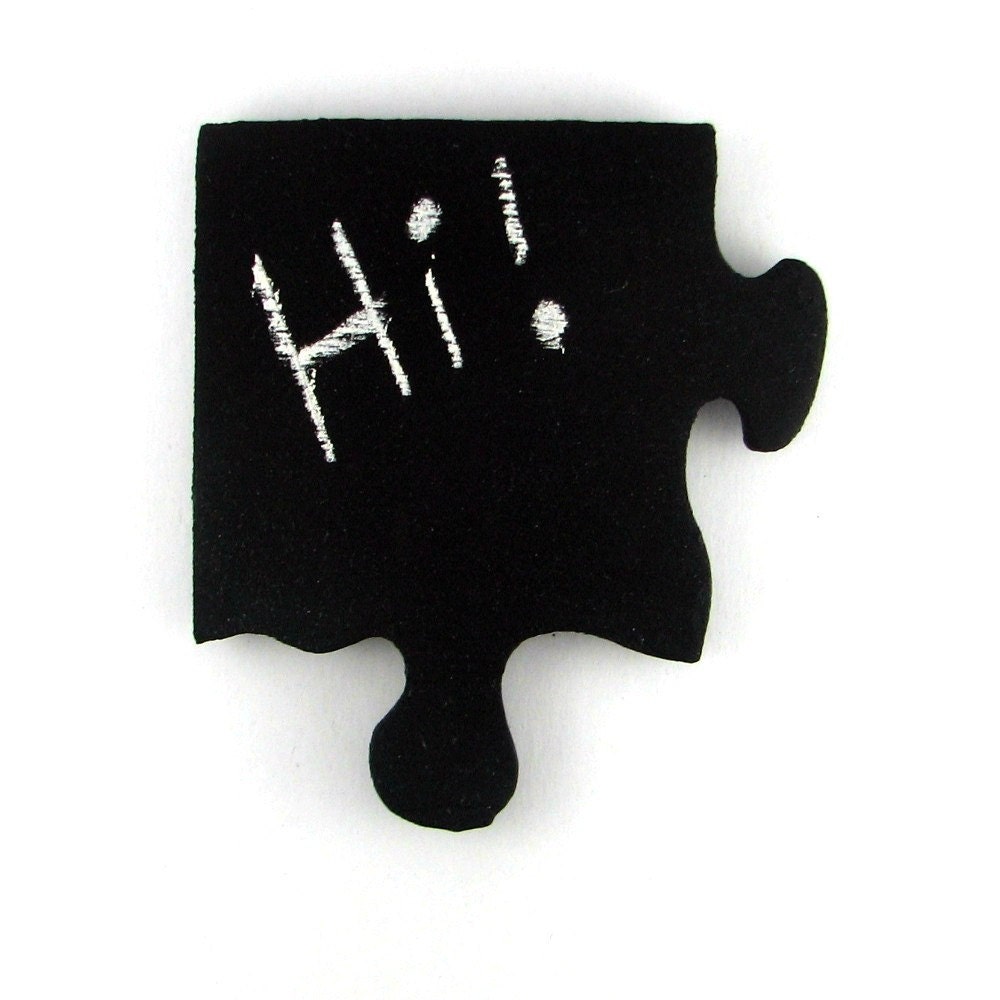 Small Black Chalkboard Magnet, Blackboard Puzzle Piece
