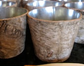 1/2 PRICE SALE - Birch Bark Covered Vase 5"  Personalized - Woodland Vases - Rustic Wedding Centerpieces