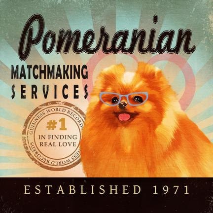 Valentine's Day Gift For Singles - Pomeranian - Matchmaking Services - 12X12 Modern Vintage Giclee Print - Mixed Media - LHA-296-37-2
