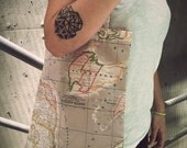 Summer Travel Brown World Map Printed Tote Bag
