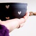 Ceramic Bowl in Black and White Hearts RossLab teamprojectt (made to order)