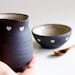 Black and White Creamer and Sugar Bowl- Hearts (made to order)