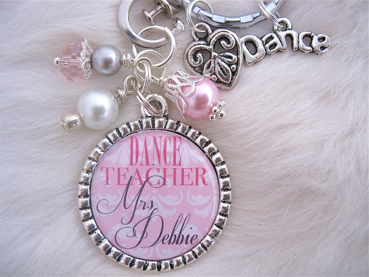 Dance TEACHER GIFT Personalized Bottle cap pendant Necklace Keychain Swim coach Art Teacher appreciation