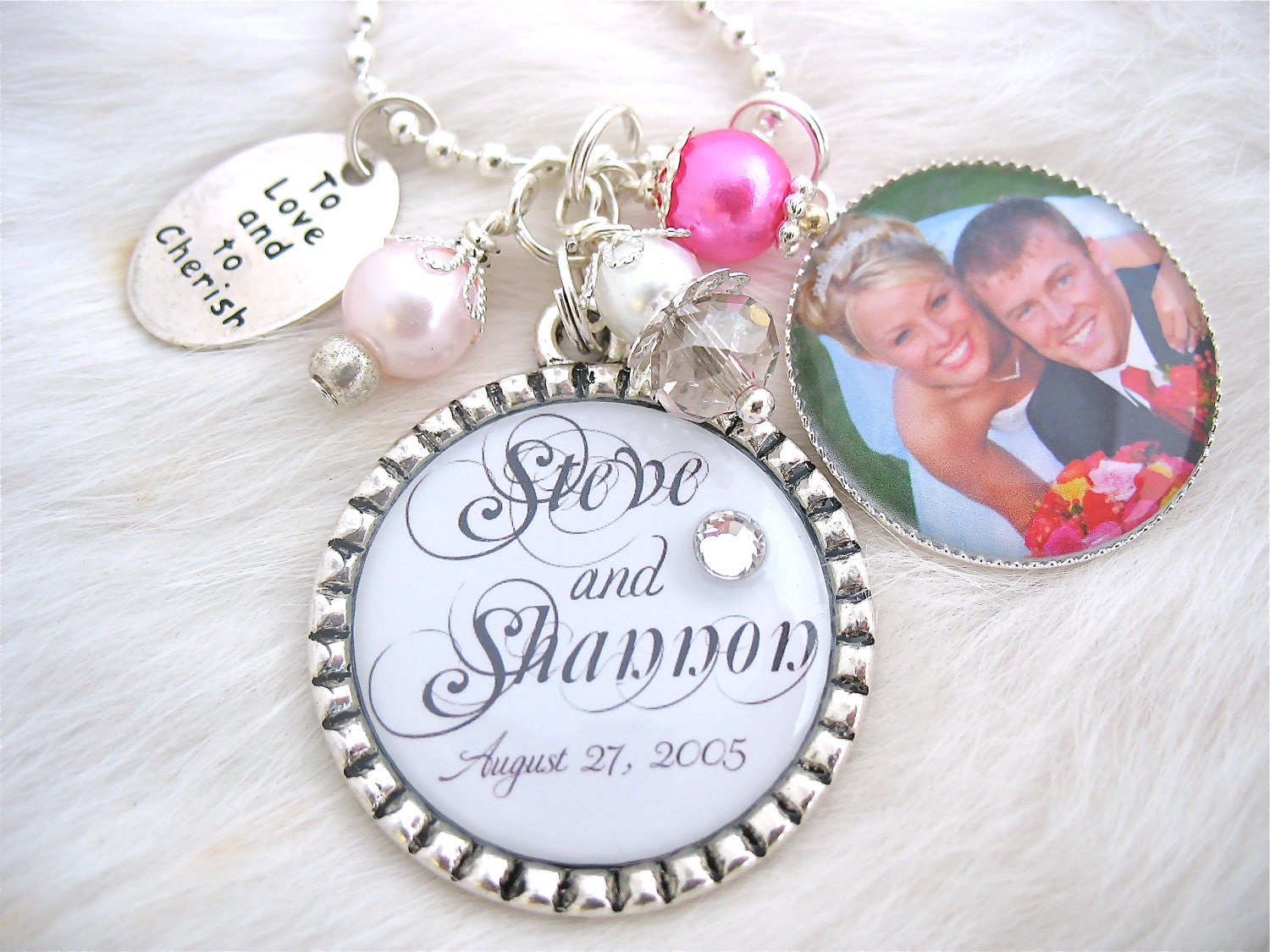 Personalized Wedding jewelry Color Photo Pendant, Anniversary Gift Bottle cap Necklace Keychain Bridal Jewelry Mother of Bride Wedding Gift