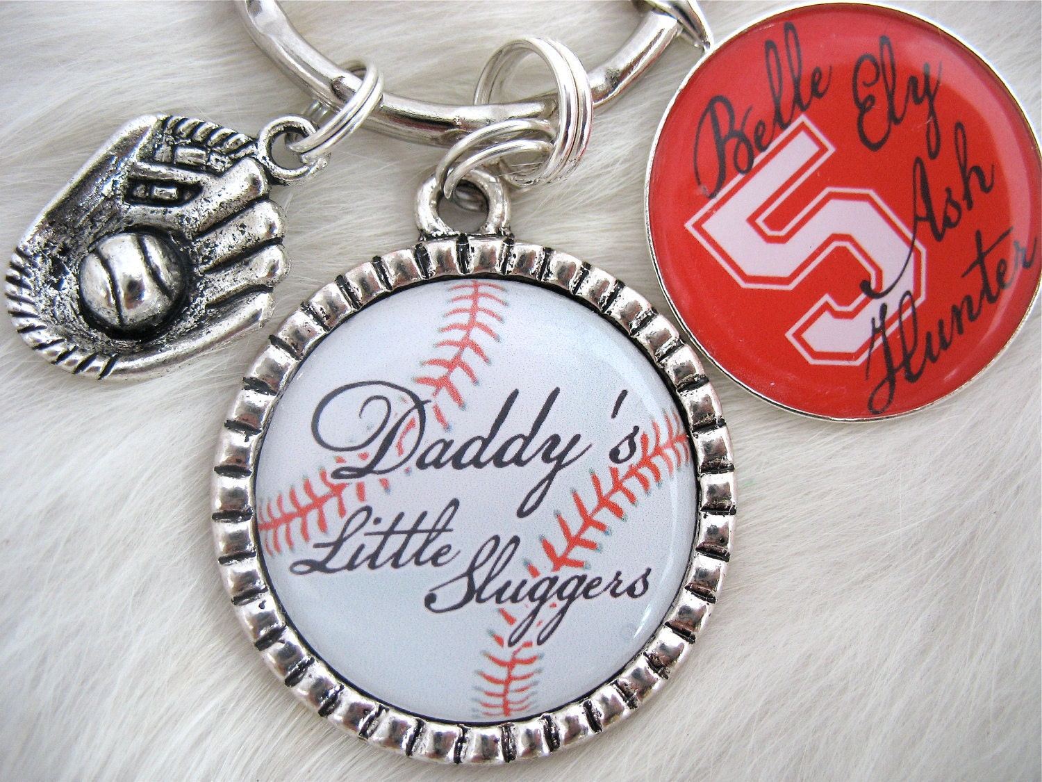 FATHERS DAD Gift keychain, Men Grandpa Bottle cap Bezel pendant, Number 1 DAD, Little Sluggers, Sports, Father's Day Gift
