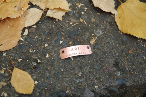 Custom cat or dog tag in brass