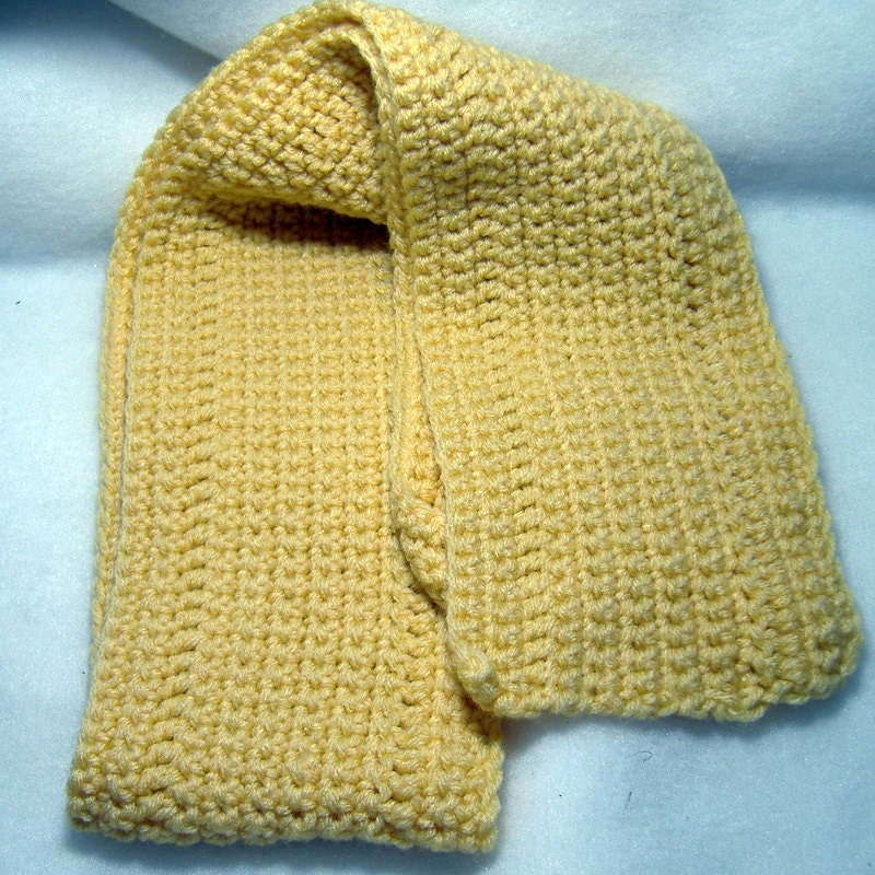 A Golden Yellow Crochet Winter Scarf