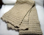 Tan Crochet Winter Scarf