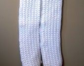 Bright White Crochet Winter Scarf (59 inches long)
