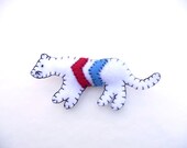 Red white and blue chevron cougar totem magnet, number 20