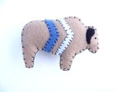 Totem chevron bison in brown and blue, number 4 - WillowandQuail