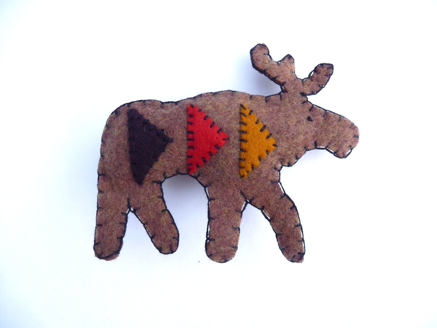 Autumn colors moose totem geometric triangles magnet, number 12