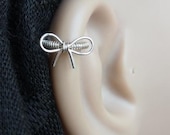 Cutie bow Silver Cartilage hoop