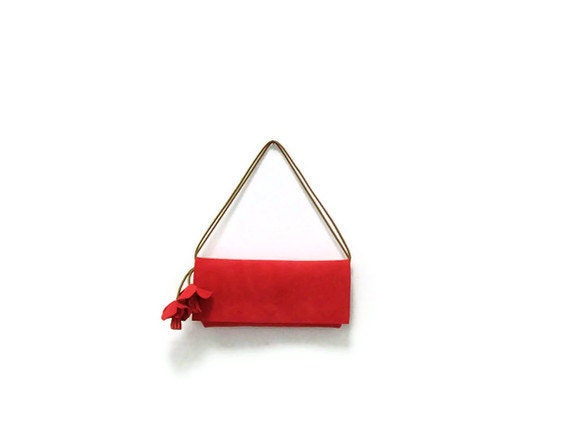 Coral suede small bag
