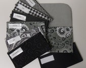 READY TO SHIP -Cash Envelope System, Pouch and Coin Pouch - Grey & Black Swirl (It can be used with the Dave Ramsey system)
