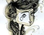 Alice (print of an original ink and watercolor illustration)