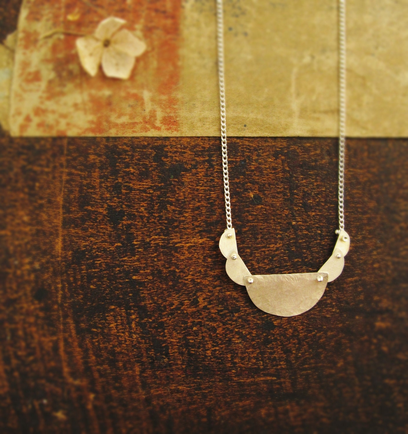 moon necklace in sterling silver