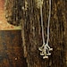 mushroom charm necklace in sterling silver and bronze