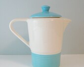 Vintage Teapot: Vintage Ceramic Teapot, RARE PATTERN Continental Kilns, Blue and White Teapot/Pitcher, Pottery