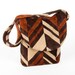 70s Carpet Bag Purse Brown Orange Chevron Vintage