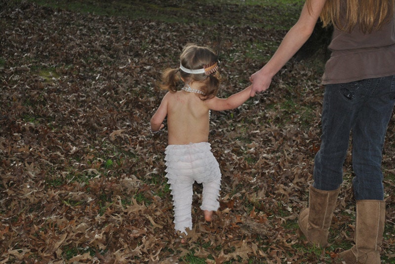 White size 10 girls ruffled capri leggings. Special listing for sarah smith