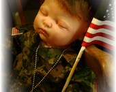 Secrist Preemie Zoe Reborn Baby Doll 17 inch Support Our Troops Military Baby Patrick