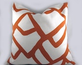 Decorative Pillow Cushion Cover - Accent Pillow - Throw Pillow - Schumacher-  Zimba - Orange - 20 x 20 inch