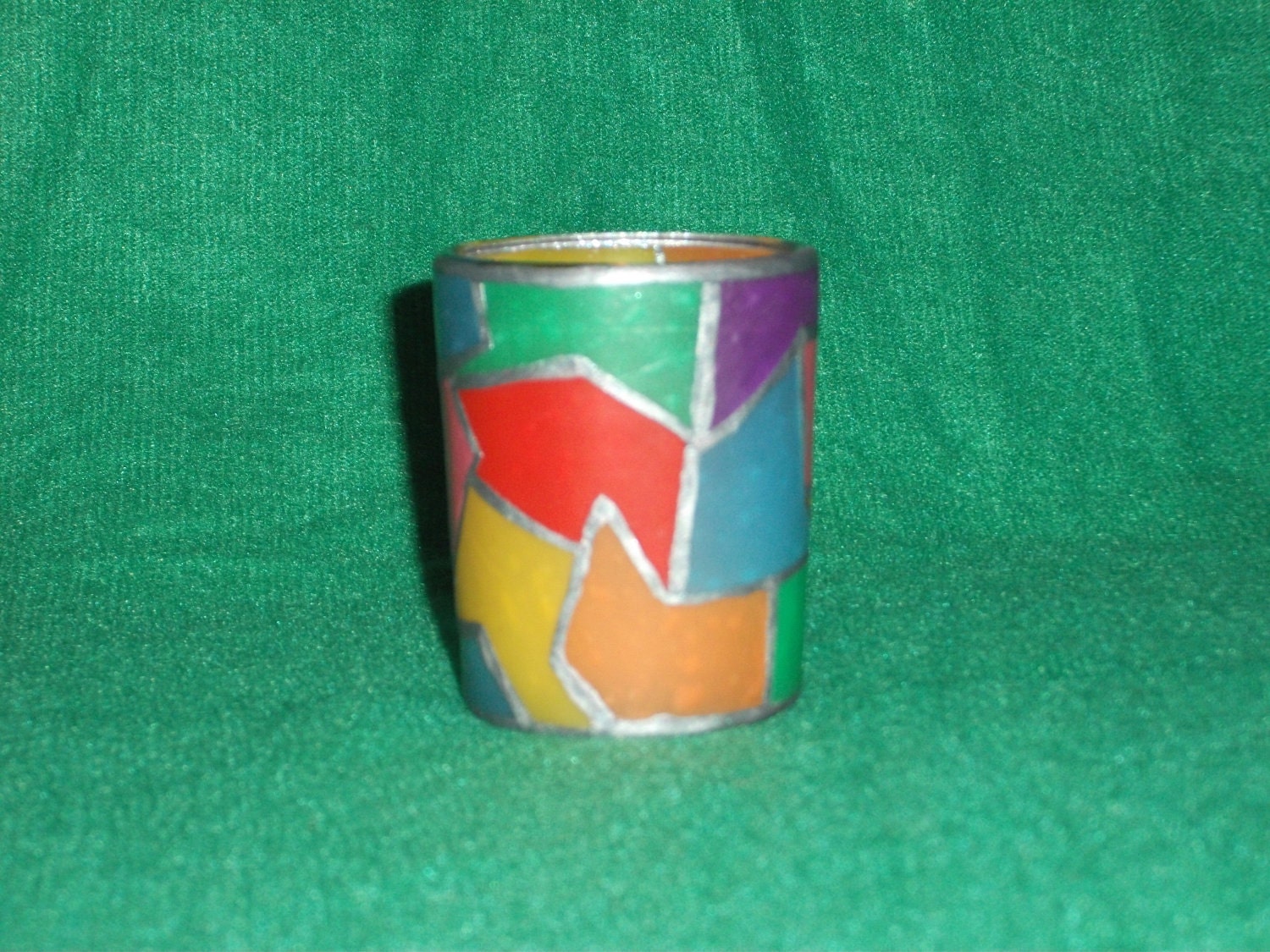 2 1/2" Stained Glass-Look Votive Holder