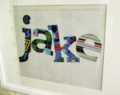 Personalized Custom Framed Name Sign Art - newborn, kids room