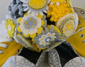 Custom embroidered felt bridal, bridesmaid, flower girl, wedding bouquet