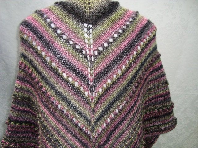 Sale.Knit  Shawl/Wrap/Sweater.Multicolor.Green/Black/Pink.Spring.Woman. Mom.New.Ready to ship.