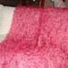 Knit Pink throw/blanket.Fur.