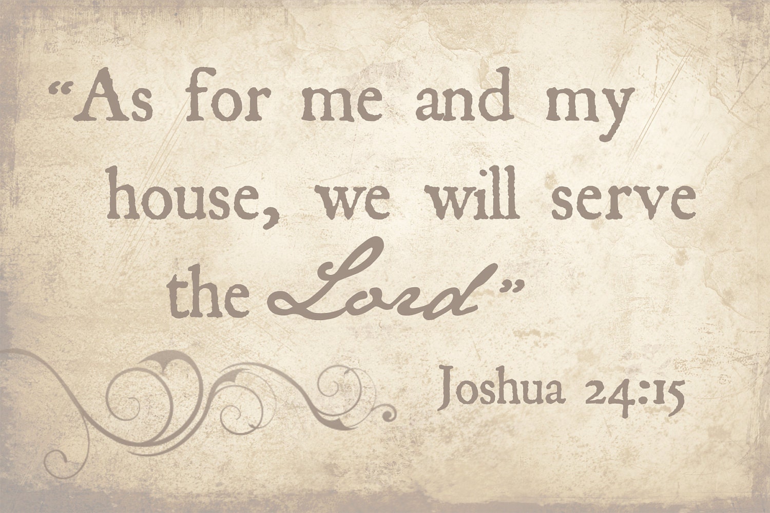 Joshua 24:15 "As for me and my house, we will serve the Lord" - Printable Home Decor Artwork - High Resolution JPG - PIY
