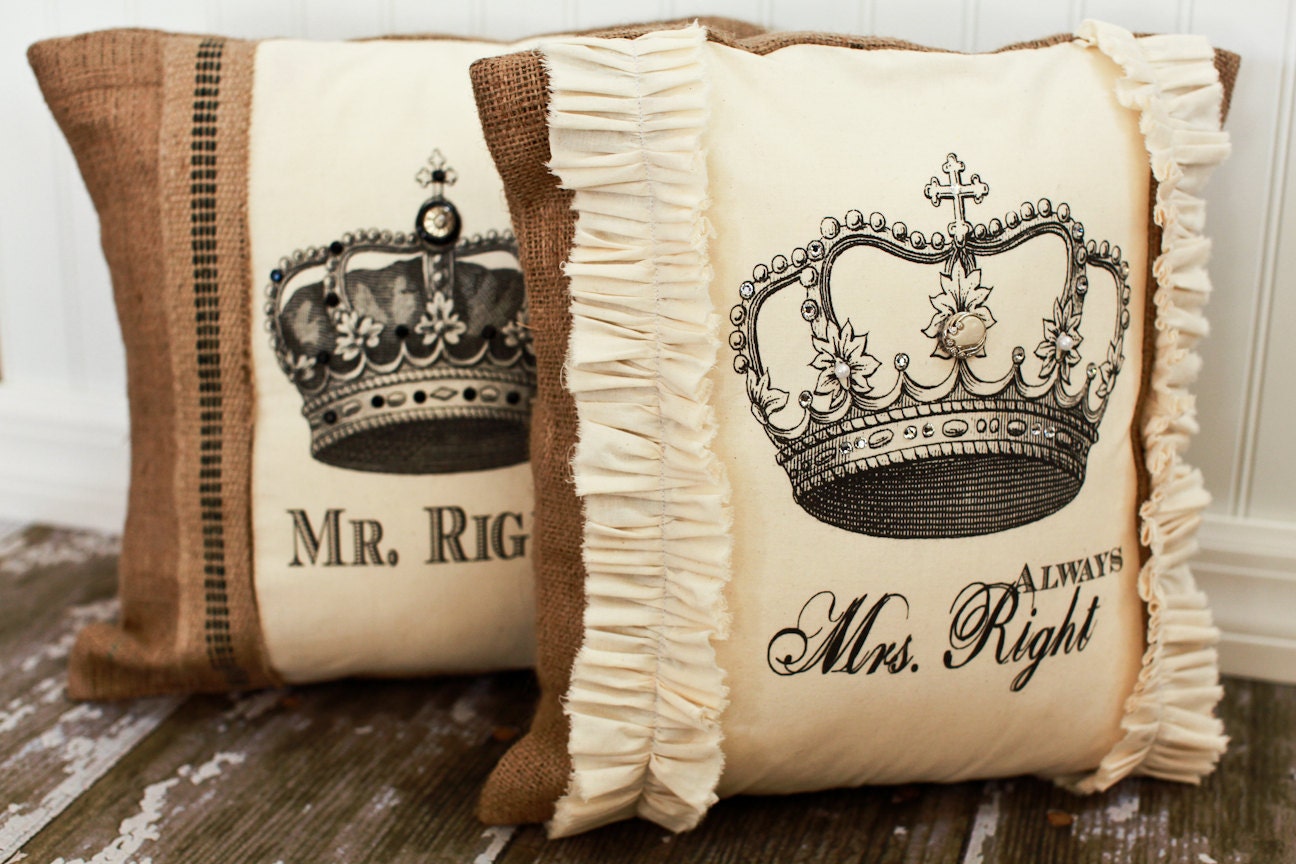 Mr. Right and Mrs. Always Right Decorative Pillow Cover Set
