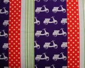 Echino Fabric- Echino Nico Collection - Scooter - Purple/Orange