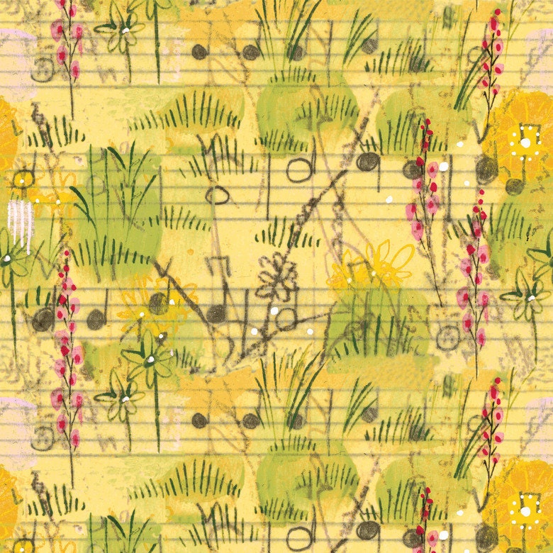Beauty Is You Collection - Dancing Meadow in Yellow by Cori Dantini for Blend Fabrics
