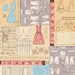 Homespun Chic- Sewing Patterns - Linen/Red- by Melody Ross for Blend Fabrics - Novelty Fabric