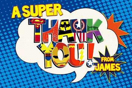 Customized Superhero Thank You card-digital
