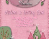 Princess Birthday Party Invitation 'ONE-OF-A-KIND" - Girl, pink, castle, wand, sparkly