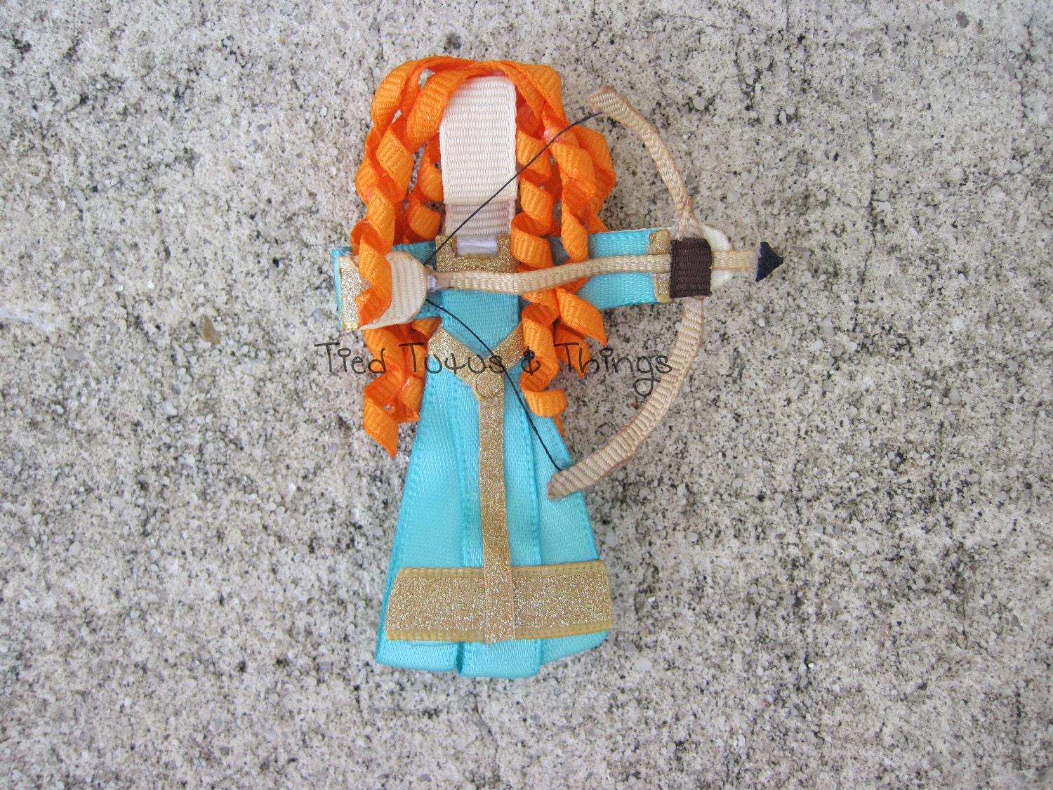 Merida Brave Orange Princess with bow and arrow hair clip