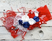 Sparkling Spectacular Fourth Of July Headband Red, White, Blue by London Raquel