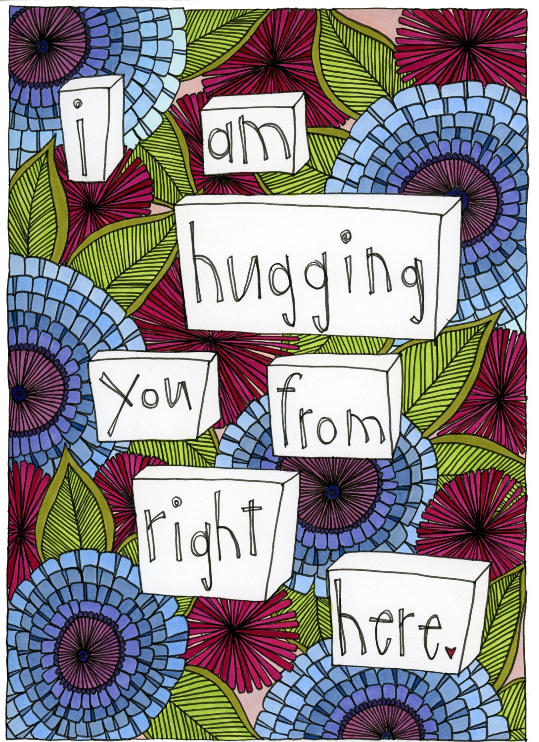 I am Hugging You From Right Here - 8 x 10 print