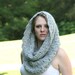 Alpaca Cowl Scarf / The Plymouth / Chunky Snood Scarf 100% Baby Alpaca Silver Gray