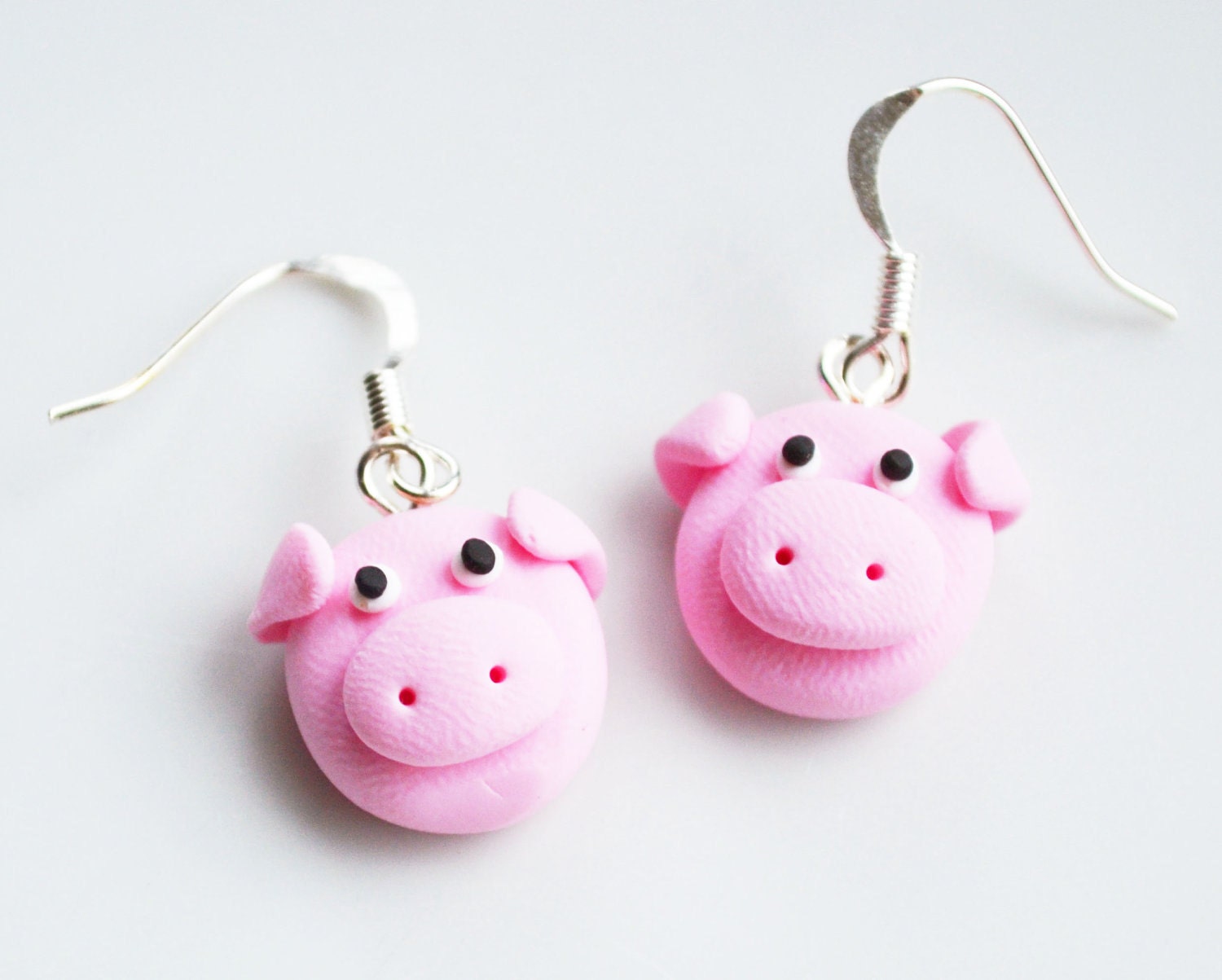  Earrings on Fimo Pig Earrings Polymer Clay Pink By Sweetnneatjewellery On Etsy