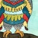 Owl Art  - The Bright Owl - Owl Watercolor Print - Owl Illustration - Owl Nursery Art -  Retro Colors - 8x10